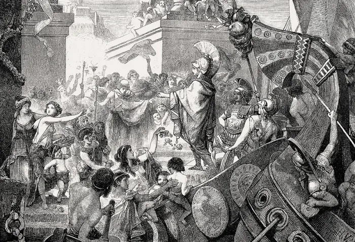 Framed Print : The return of Alcibiades, a prominent Athenian statesman Framed Print : The return of Alcibiades, a prominent Athenian statesman