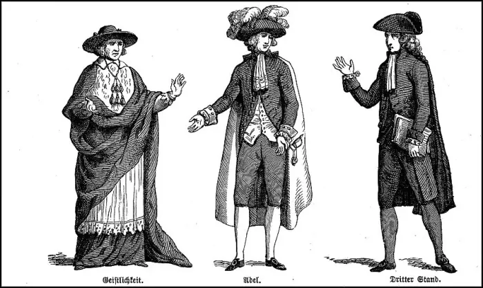 Framed Print : Revolution, traditional costume of the representatives of the three estates according to the order established Framed Print : Revolution, traditional costume of the representatives of the three estates according to the order established