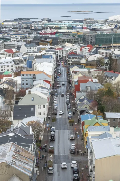 Framed Print : Reykjavik, Iceland-October 19: Panorama view over Reykjavik