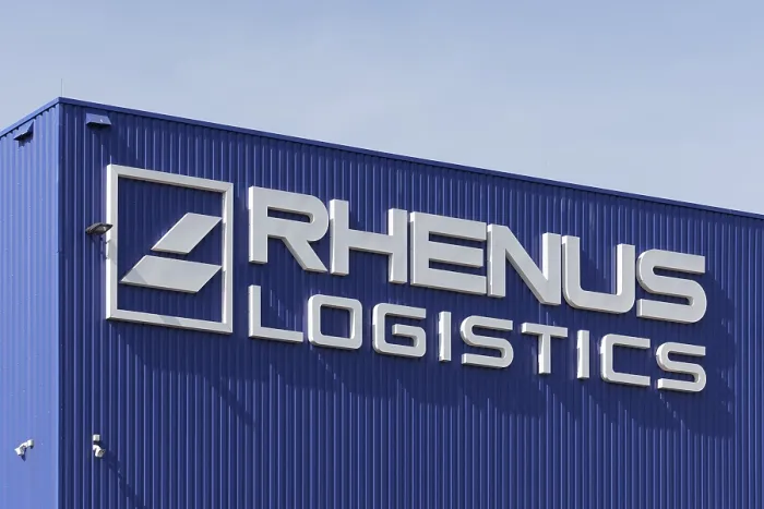Framed Print : Rhenus Logistics, Logo at the Duisburg branch