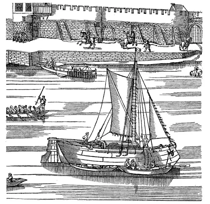 Framed Print : Rhine Ships, Ships on the Rhine outside the Walls of Cologne