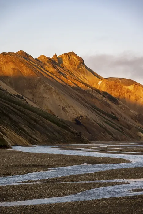 Framed Print : Rhyolite mountains and river Joekulgilskvisl