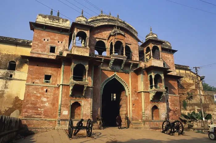 Framed Print : Richly decorated entrance of Ram Nagar fort