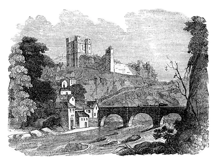 Framed Print : Richmond Castle, vintage engraved illustration Framed Print : Richmond Castle, vintage engraved illustration