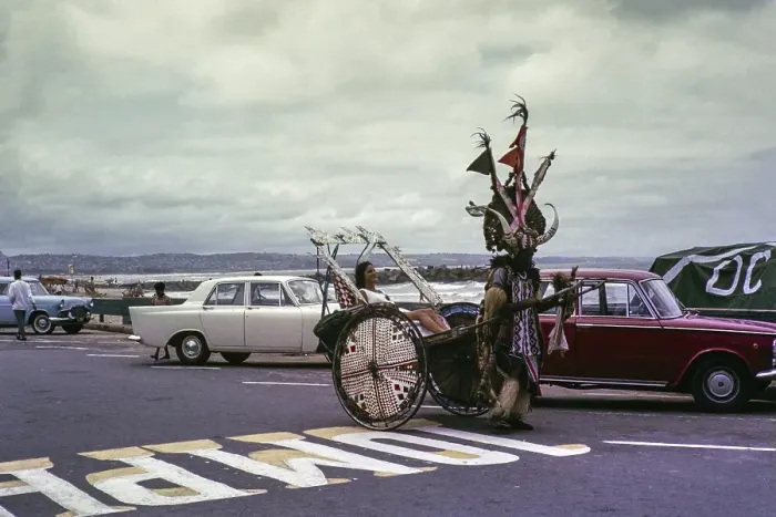 Framed Print : Rickshaw boy, African man taking a white woman in a rickshaw, Cape Town, South Africa 1960s Framed Print : Rickshaw boy, African man taking a white woman in a rickshaw, Cape Town, South Africa 1960s