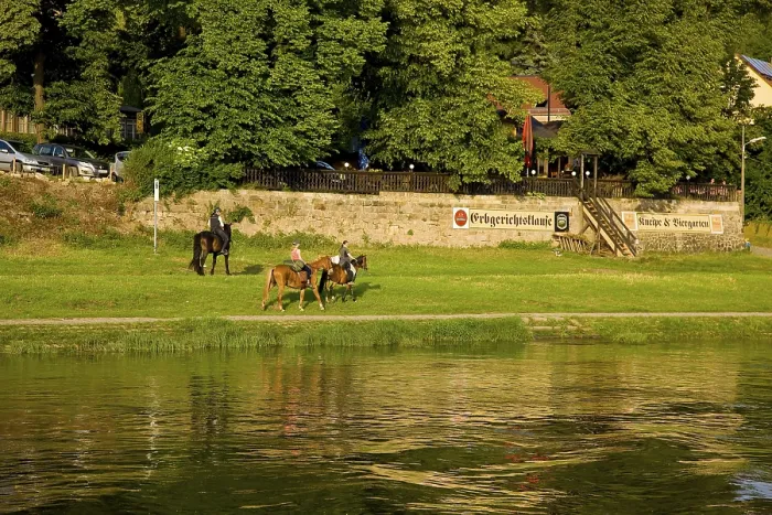 Framed Print : Riders on the Elbe