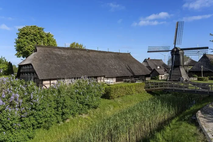 Framed Print : Rieck House, windmill, open-air museum Framed Print : Rieck House, windmill, open-air museum