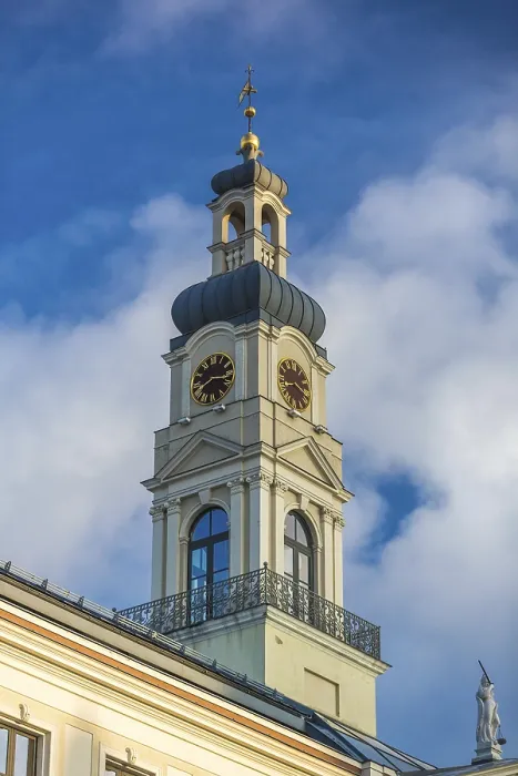 Framed Print : Riga Latvia, The clock tower of the Town Hall in Riga