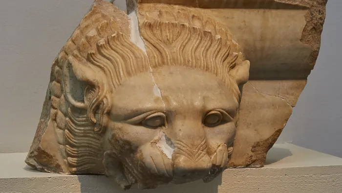 Framed Print : Right corner of the east gable of the temple of Zeus