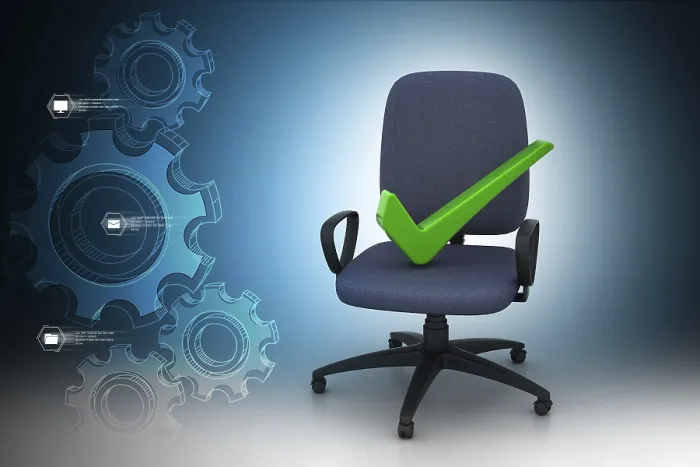 Framed Print : Right mark sitting comfortable computer chair