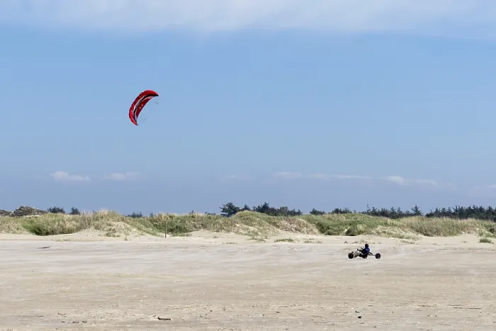 Framed Print : Ringby, Denmark - 30 May, 2021: kite buggy enjoying a windy day on the Wadden Sea island beaches of western Denmark Framed Print : Ringby, Denmark - 30 May, 2021: kite buggy enjoying a windy day on the Wadden Sea island beaches of western Denmark
