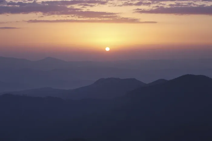Framed Print : Rising sun under Carpathian mountains, Ukraine