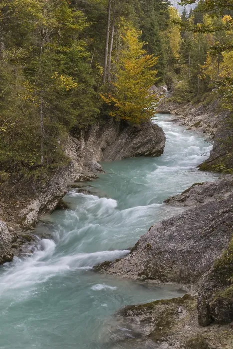 Framed Print : Rissbach creek flowing fast through the Riss valley