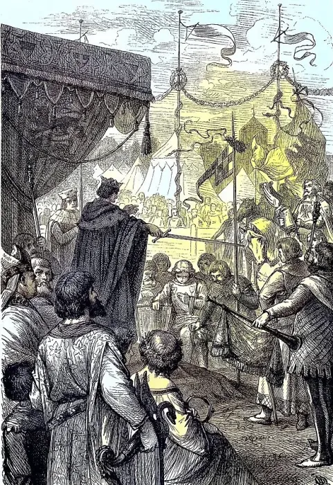 Framed Print : Ritterschlag, der Ritterschlag