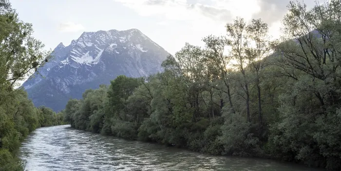 Framed Print : River Enns, behind the Grimming