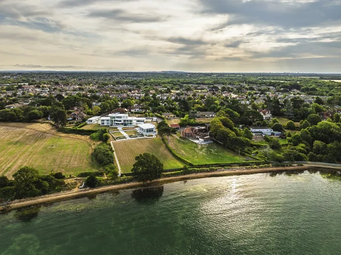 Framed Print : River Hamble from drone, Hamble-le-Rice