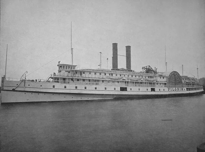 Framed Print : The river steamer Pilgrim, historical photo
