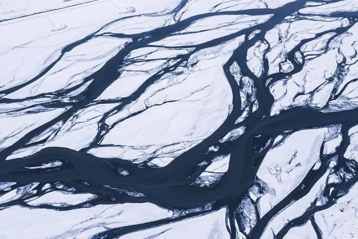 Framed Print : River structures, Vatnajoekull glacier