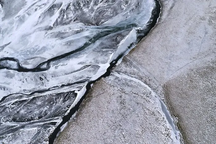 Framed Print : River structures, Vatnajoekull glacier