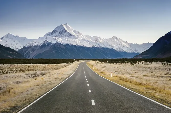 Framed Print : Road to Mount Cook, Aoraki, Mount Cook National Park