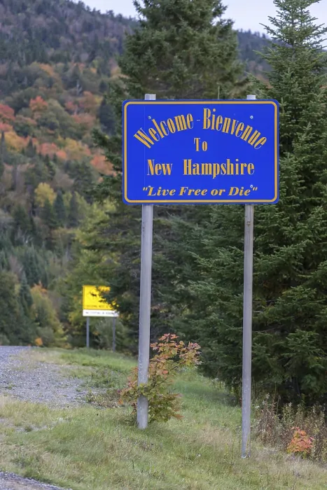 Framed Print : Road sign, Welcome to New Hampshire Framed Print : Road sign, Welcome to New Hampshire