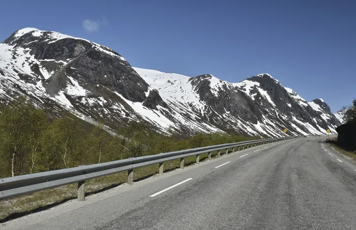 Framed Print : Road in the snowy mountains of Stryn