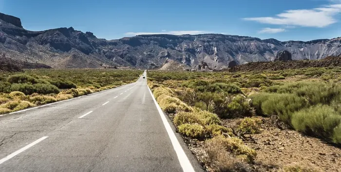 Framed Print : Road through volcanic landscape