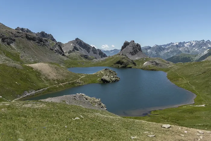 Framed Print : Roburent lake, Mountain landscape, italy