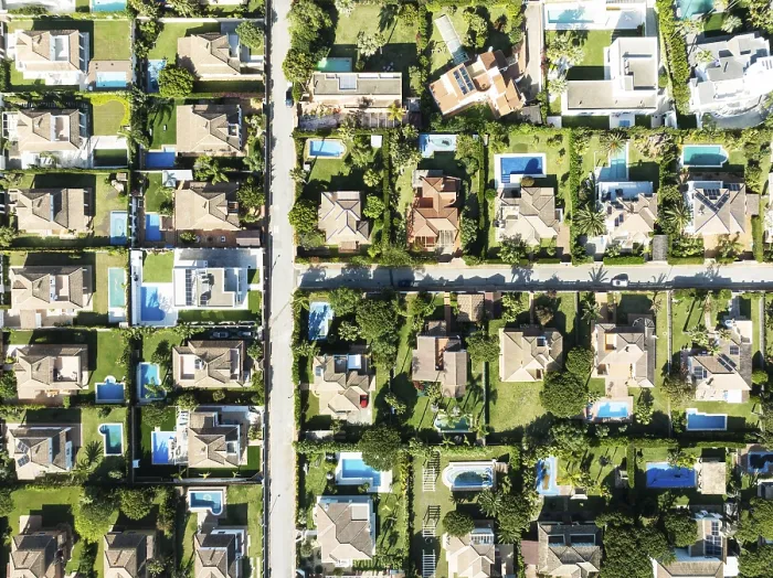Framed Print : The Roche housing estate. Aerial view