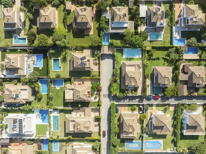 Framed Print : The Roche housing estate. Aerial view Framed Print : The Roche housing estate. Aerial view