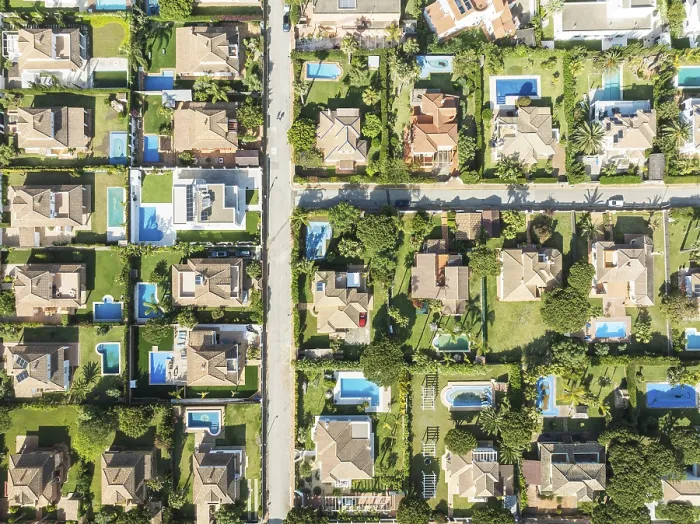 Framed Print : The Roche housing estate. Aerial view Framed Print : The Roche housing estate. Aerial view