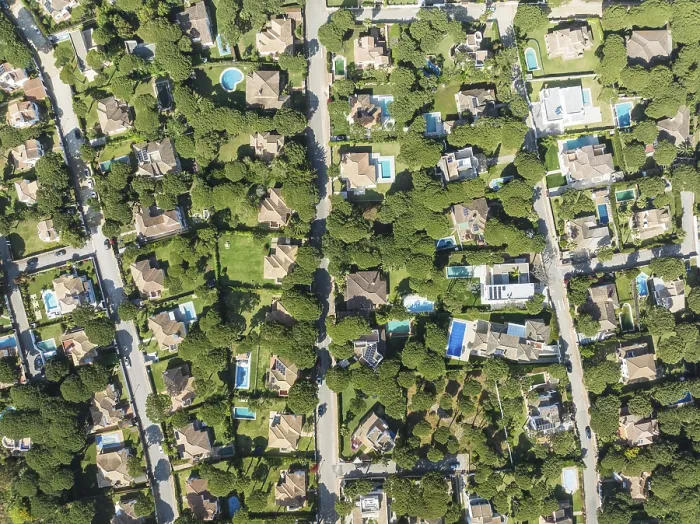 Framed Print : The Roche housing estate. Aerial view Framed Print : The Roche housing estate. Aerial view