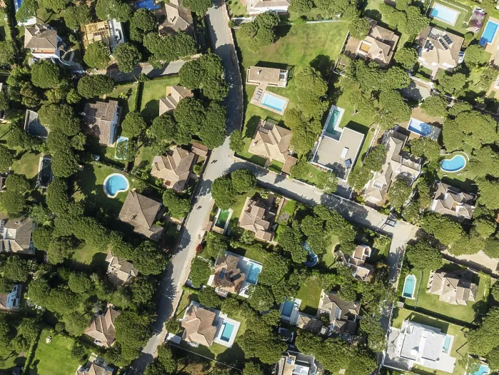 Framed Print : The Roche housing estate. Aerial view