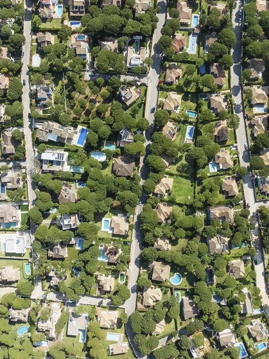 Framed Print : The Roche housing estate. Aerial view Framed Print : The Roche housing estate. Aerial view