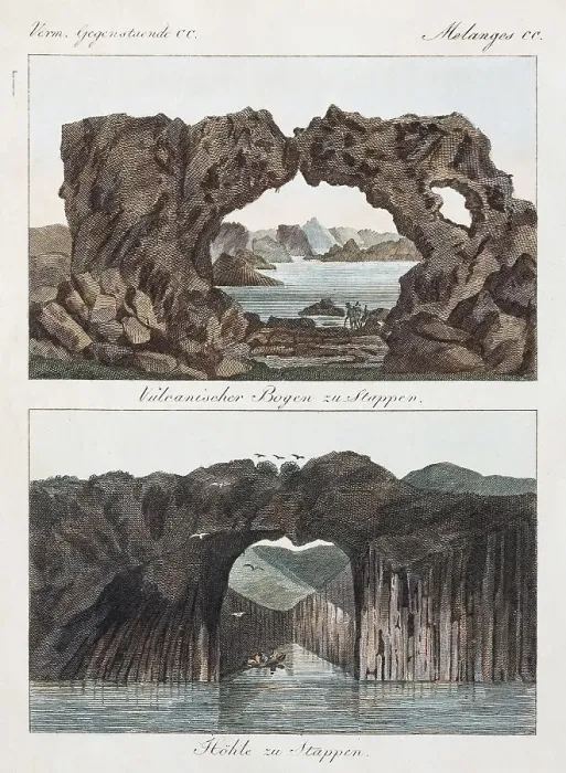 Framed Print : Rock arch and cave of Stappen
