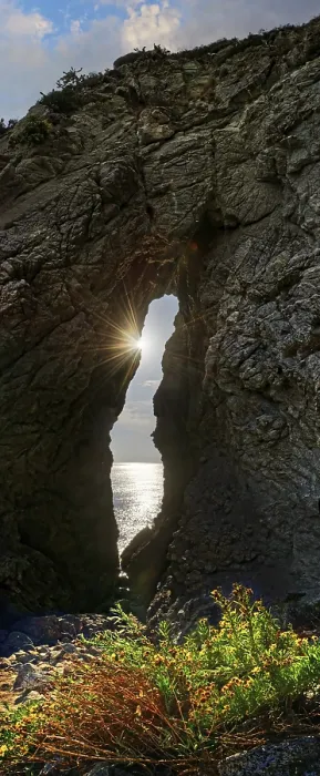 Framed Print : Rock arch of the Grotta Sibilla