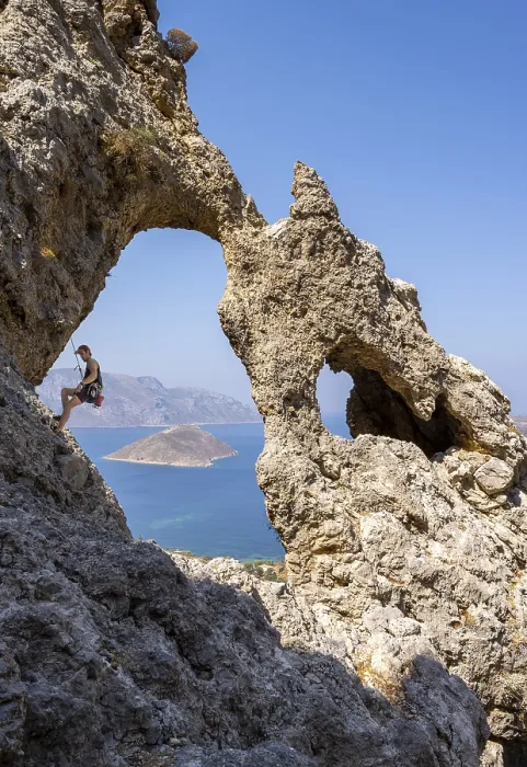 Framed Print : Rock arch, Palace sector, rock face climbing