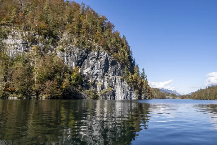 Framed Print : Rock face Echowand at Koenigssee