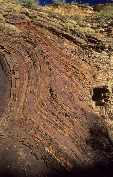 Framed Print : Rock formation at Hamersley Gorge