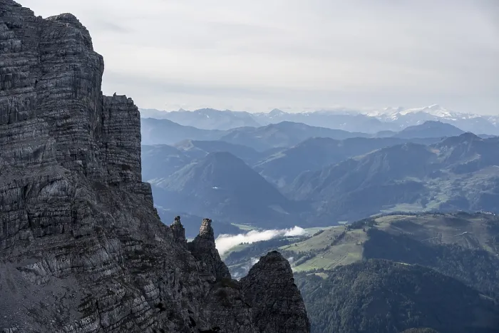 Framed Print : Rock formation, view over mountain landscape Framed Print : Rock formation, view over mountain landscape