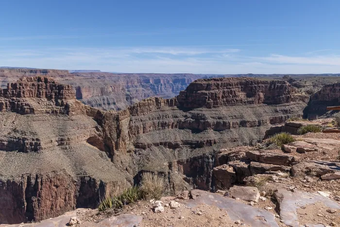 Framed Print : Rock formations at the Eagle Point overlook in Grand Canyon West near Peach Springs