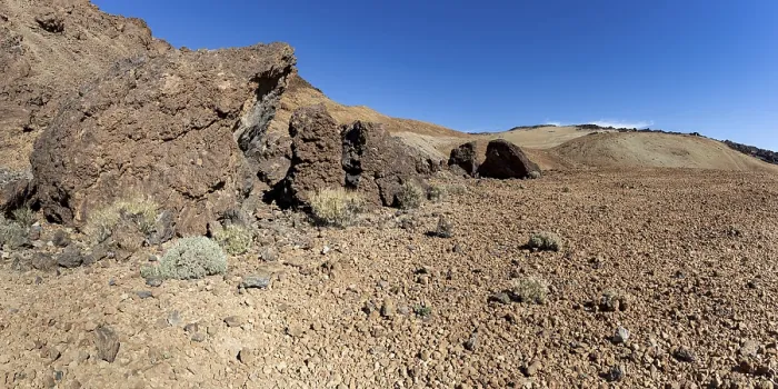 Framed Print : Rock formations, volcanic landscape in El Teide National Park