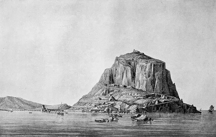 Framed Print : Rock fortress of Monemvasia, also Malvasy Framed Print : Rock fortress of Monemvasia, also Malvasy