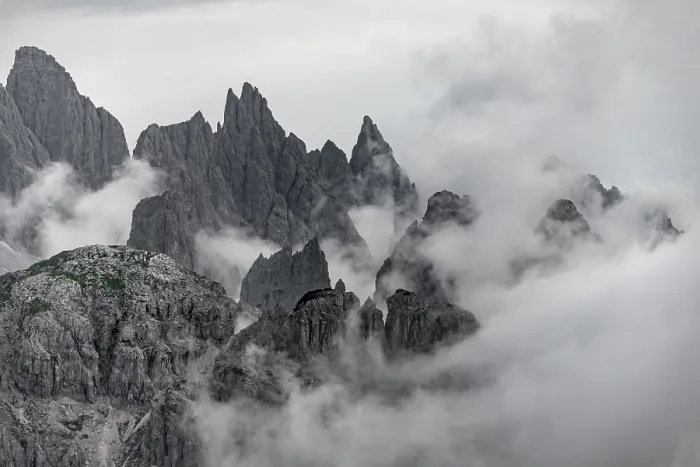 Framed Print : Rock needles, peaks of the Cadini di Misurina