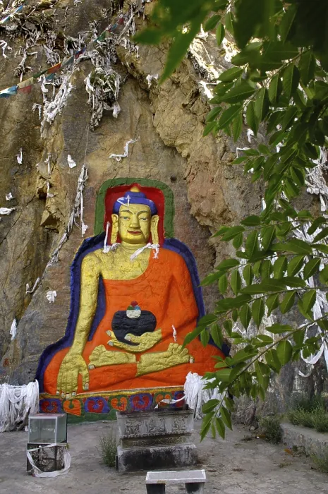 Framed Print : Rock relief of Buddha Shakyamuni, Tibet