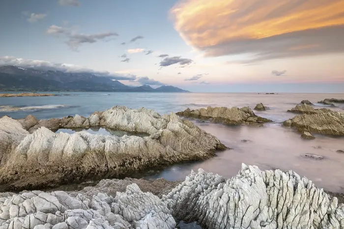 Framed Print : Rocky coast on the Kaikoura Peninsula