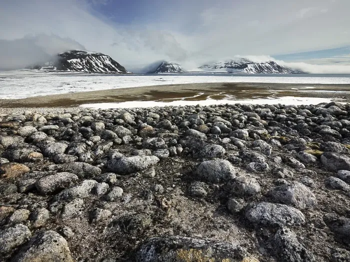 Framed Print : Rocky coast at Spitsbergen, Spitsbergen Island