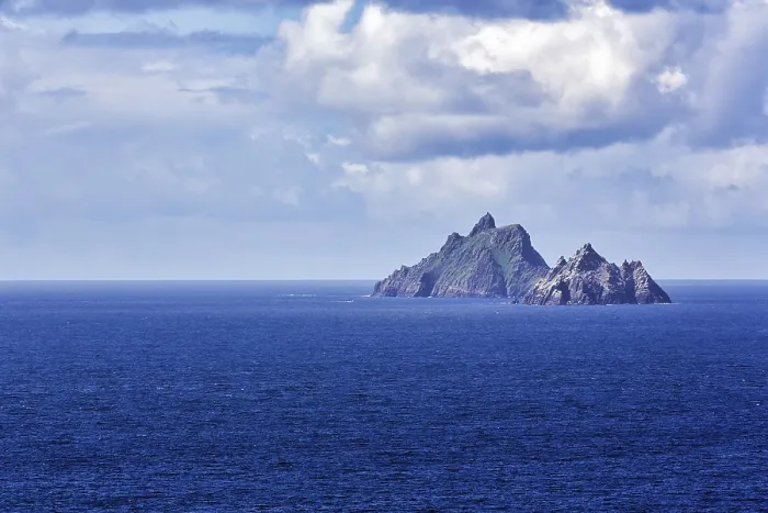 Framed Print : Two rocky islands in the sea, Skellig Michael and Little Skellig
