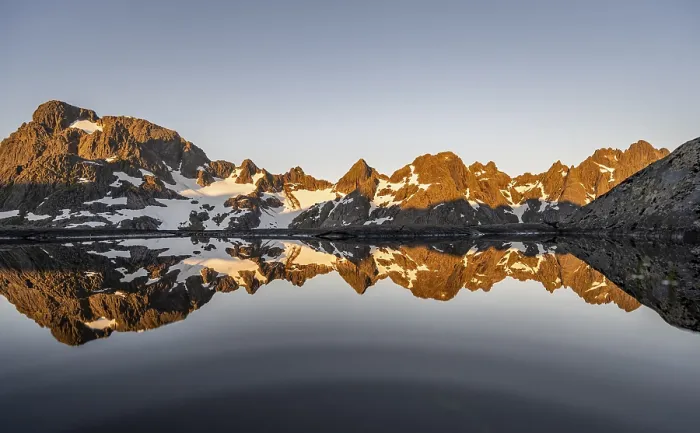 Framed Print : Rocky mountain peaks reflected in a small pond Framed Print : Rocky mountain peaks reflected in a small pond