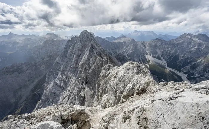 Framed Print : Rocky, narrow mountain ridge with Watzmann Suedspitze